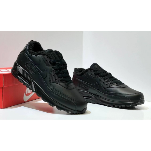 Nike Air Max 90 Leather Black зимние