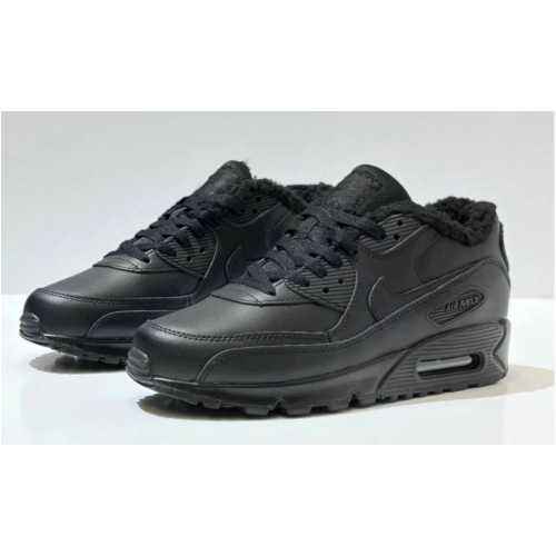 Nike Air Max 90 Leather Black зимние