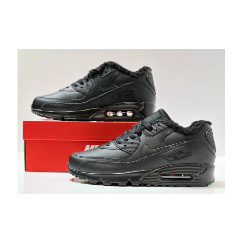 Nike Air Max 90 Leather Black зимние