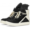 Rick Owens GeoBasket Cow Fur Black Milk