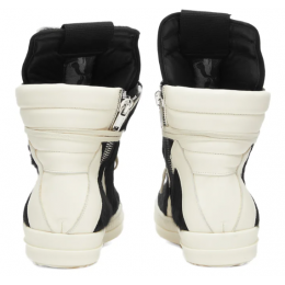 Rick Owens GeoBasket Cow Fur Black Milk