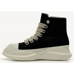 Rick Owens DRKSHDW Canvas Abstract High Top Black Milk