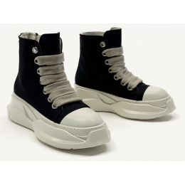 Rick Owens DRKSHDW Canvas Abstract High Top Black Milk