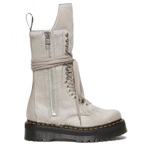 Dr. Martens x Rick Owens Strobe Calf Length Boot Furry Pearl