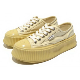 Chanel Biscuit Platform Sneakers Berge Yellow