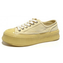 Chanel Biscuit Platform Sneakers Berge Yellow