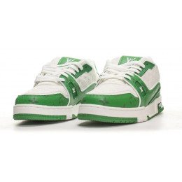 Louis Vuitton Trainer Signature Green White