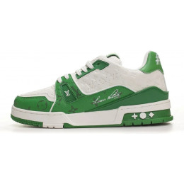 Louis Vuitton Trainer Signature Green White
