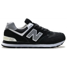 Кроссовки New Balance 574 White Suede Black