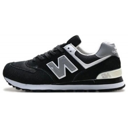 Кроссовки New Balance 574 White Suede Black