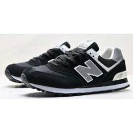 Кроссовки New Balance 574 White Suede Black