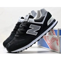 Кроссовки New Balance 574 White Suede Black