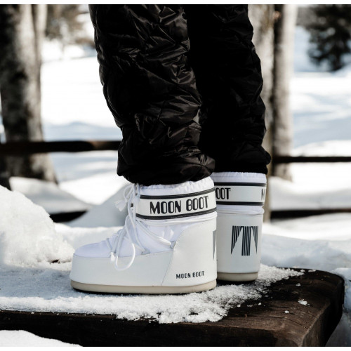 Сапоги Moon Boot Icon Low Nylon White Black