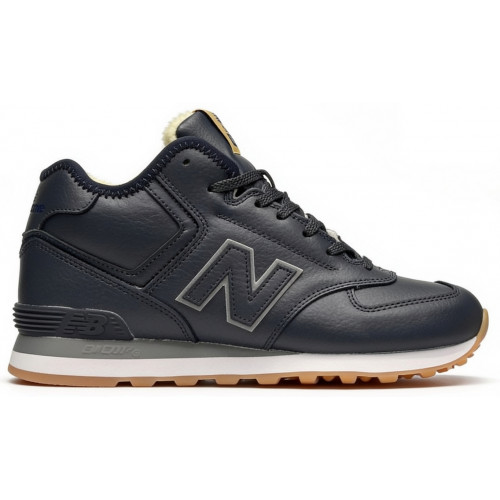 New Balance 574 Mid Leather Black Gum зимние