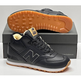 New Balance 574 Mid Leather Black Gum зимние
