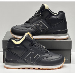 New Balance 574 Mid Leather Black Gum зимние