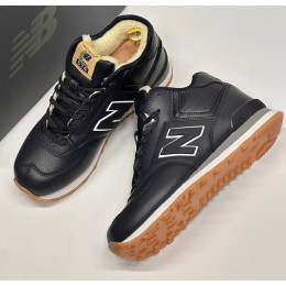 New Balance 574 Mid Leather Black Gum зимние