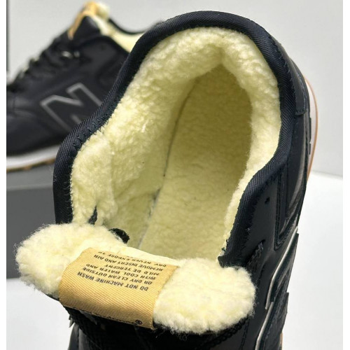 New Balance 574 Mid Leather Black Gum зимние