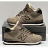 New Balance 574 Mid Grey Haki Black с мехом