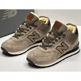 New Balance 574 Mid Grey Haki Black с мехом