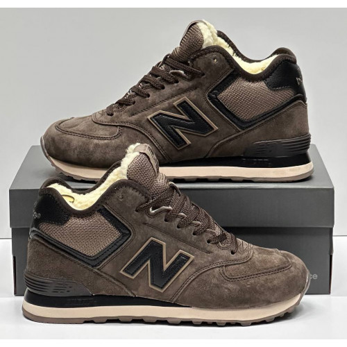 New Balance 574 Suede Umber Black зимние