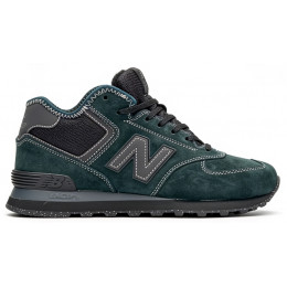 New Balance 574 Mid Suede Dark Cyan Black зимние