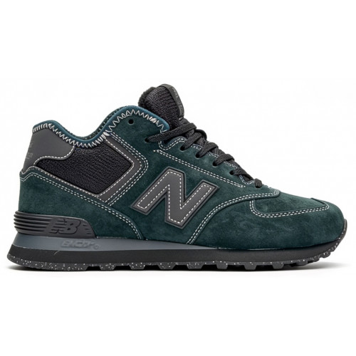 New Balance 574 Mid Suede Dark Cyan Black зимние