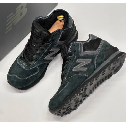 New Balance 574 Mid Suede Dark Cyan Black зимние
