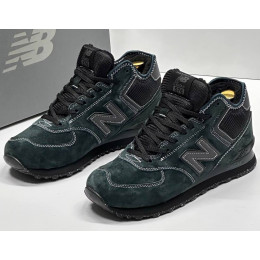 New Balance 574 Mid Suede Dark Cyan Black зимние