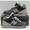 New Balance 574 Mid Suede Grey Graphite Black зимние