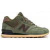 New Balance 574 Mid Suede Green Brown зимние