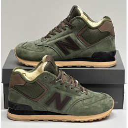 New Balance 574 Mid Suede Green Brown зимние