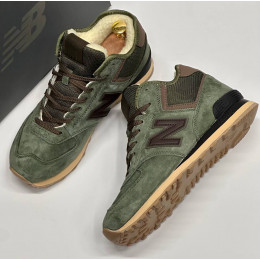 New Balance 574 Mid Suede Green Brown зимние