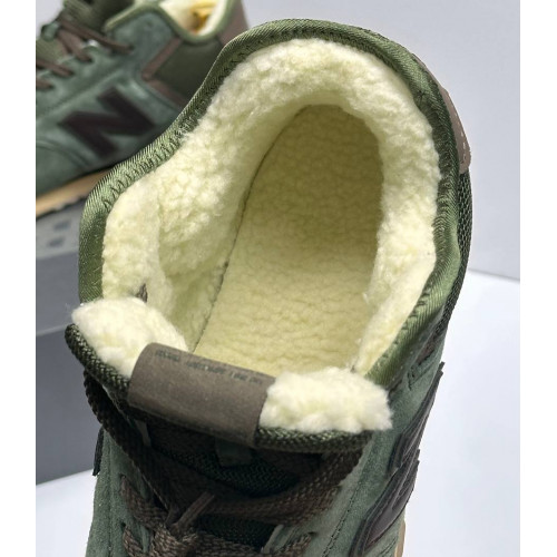 New Balance 574 Mid Suede Green Brown зимние