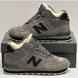 New Balance 574 Mid Grey Deep Blue зимние
