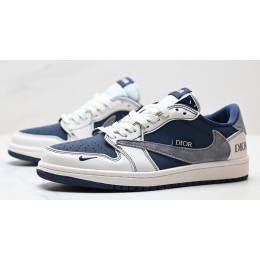 Кроссовки Travis Scott x Dior Nike Air Jordan 1 Low Navy Blue