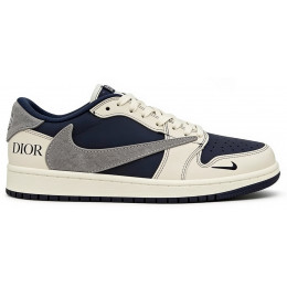 Кроссовки Travis Scott x Dior Nike Air Jordan 1 Low Navy Blue