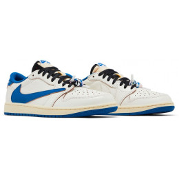 Fragment Design x Travis Scott x Air Jordan 1 Retro Low OG SP Sail Military Blue
