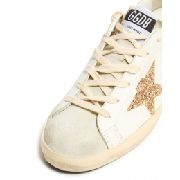 Golden Goose Superstar White Grey Gold Glitter
