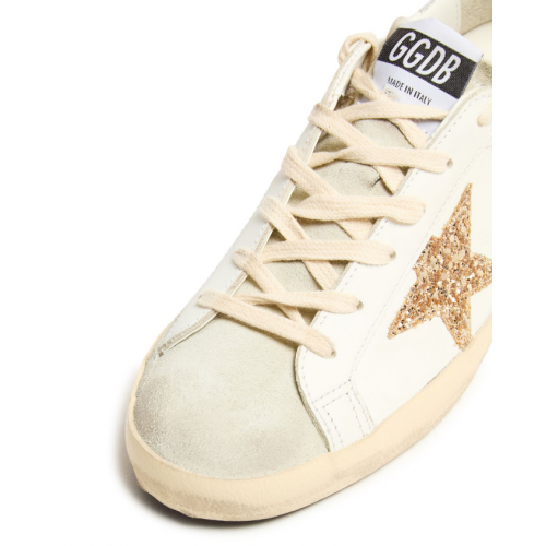 Golden Goose Superstar White Grey Gold Glitter