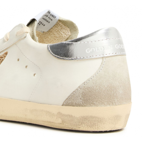 Golden Goose Superstar White Grey Gold Glitter