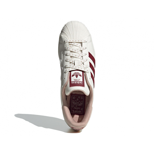 Adidas Superstar White Shadow Maroon