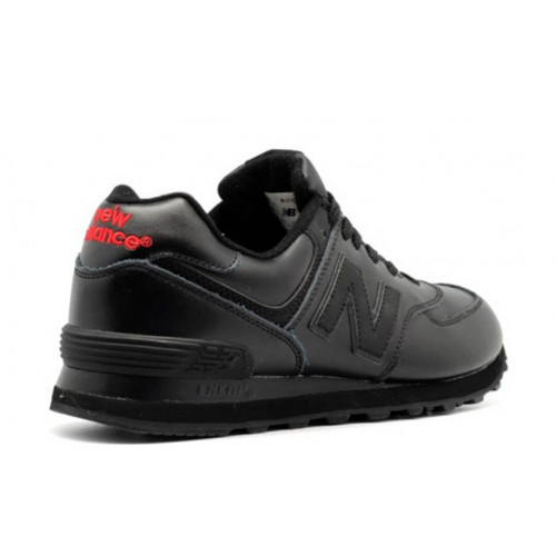 New Balance 574 Leather Black Red