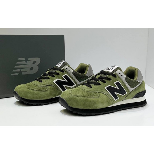 New Balance 574 Suede Green Black