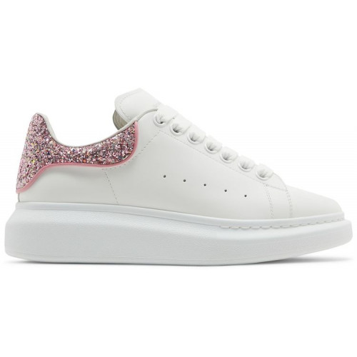Alexander McQueen Oversized White Rose Glitter