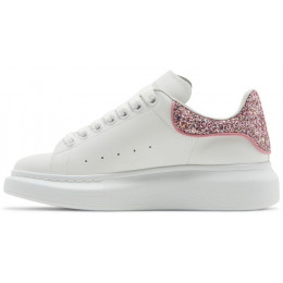 Alexander McQueen Oversized White Rose Glitter