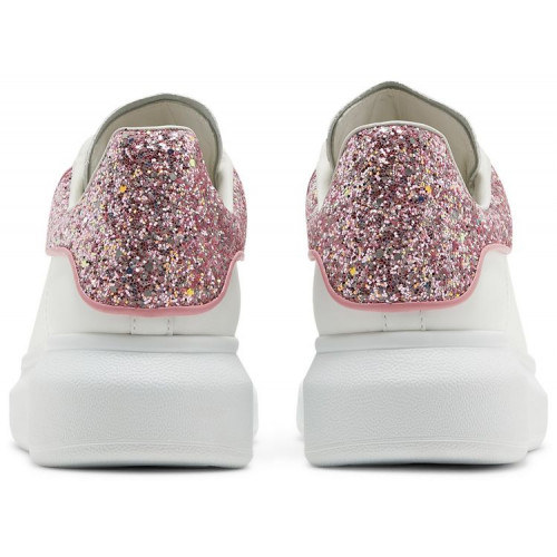 Alexander McQueen Oversized White Rose Glitter