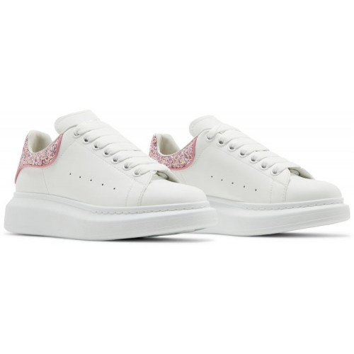 Alexander McQueen Oversized White Rose Glitter