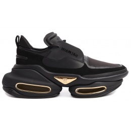 Кроссовки кожаные Balmain B-Bold черные