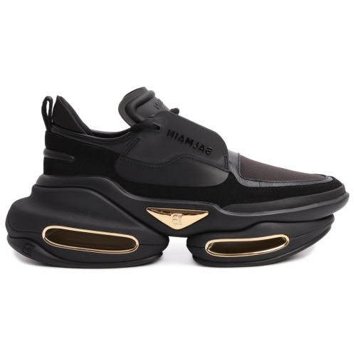 Кроссовки кожаные Balmain B-Bold черные